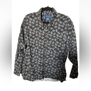 Towncraft Men’s Long Sleeve Button Down Unique Leaf Pattern 100% Cotton